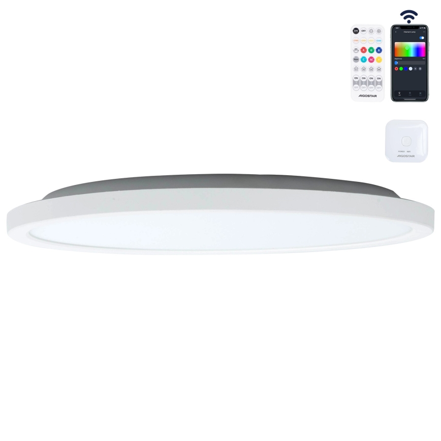 Aigostar - LED RGBW Zatemnitvena stropna svetilka MESH LED/24W/230V 3000-6500K bela + Daljinski upravljalnik