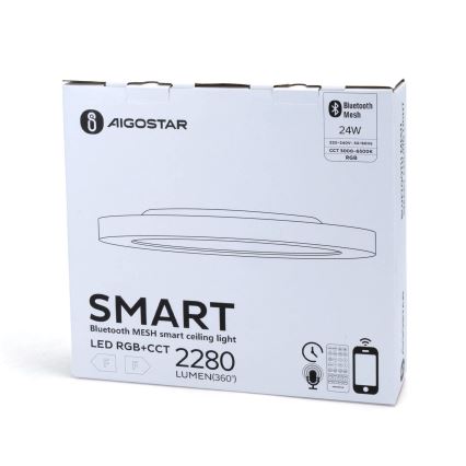 Aigostar - LED RGBW Zatemnitvena stropna svetilka MESH LED/24W/230V 3000-6500K bela + Daljinski upravljalnik