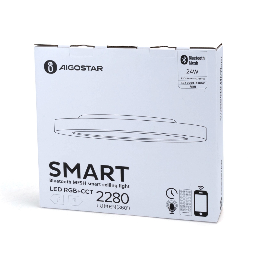 Aigostar - LED RGBW Zatemnitvena stropna svetilka MESH LED/24W/230V 3000-6500K bela + Daljinski upravljalnik