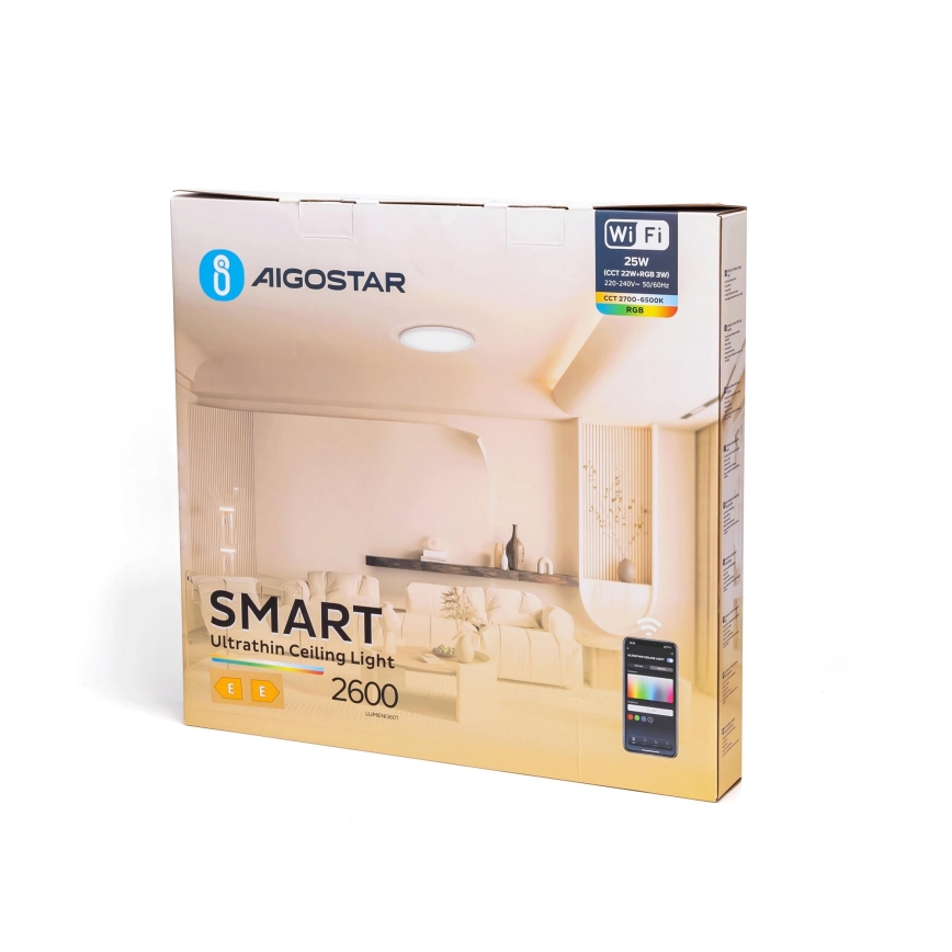 Aigostar - LED RGBW Zatemnitvena stropna svetilka LED/25W/230V 2700-6500K Wi-Fi