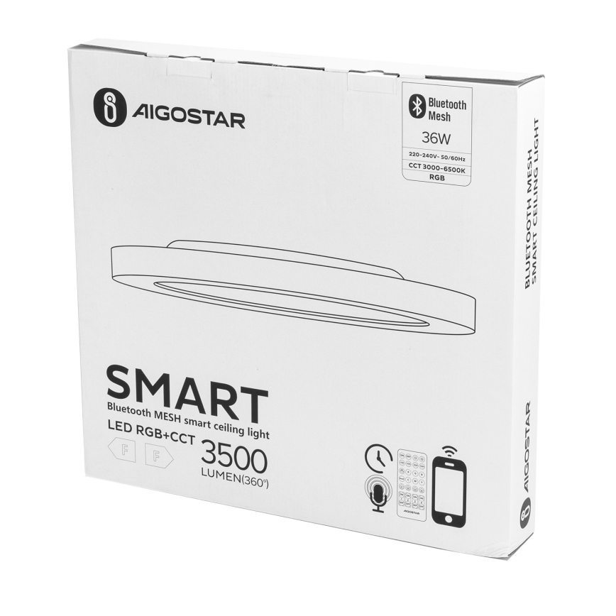 Aigostar - LED RGBW Zatemnitvena stropna svetilka MESH LED/36W/230V 3000-6500K bela + Daljinski upravljalnik