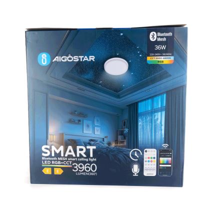 Aigostar - LED RGBW Zatemnitvena stropna svetilka MESH LED/36W/230V 3000-6500K + Daljinski upravljalnik