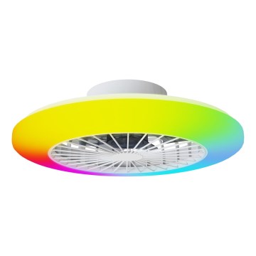Aigostar - LED RGBW Zatemnitvena stropna svetilka z ventilatorjem LED/40W/230V 2700-6500K pr. 48,5 cm bela + Daljinski upravljalnik