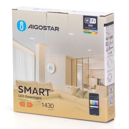 Aigostar - LED RGBW Zatemnitvena vgradna svetilka LED/15W/230V 2700-6500K pr. 17,5 cm Wi-Fi