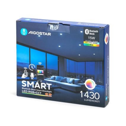 Aigostar - LED RGBW Zatemnitvena vgradna svetilka MESH LED/15W/230V 2700-6500K pr. 17 cm