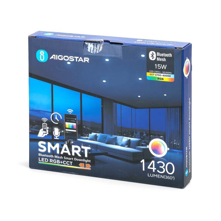 Aigostar - LED RGBW Zatemnitvena vgradna svetilka MESH LED/15W/230V 2700-6500K pr. 17 cm