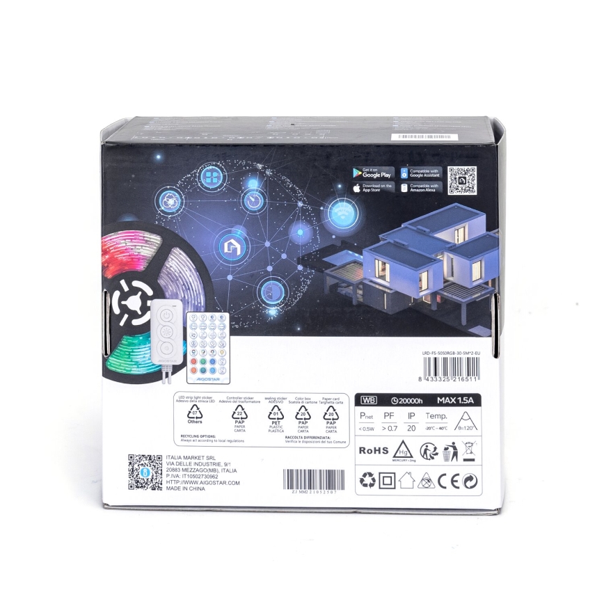 Aigostar - LED RGBW Zatemnitveni trak LED/18W/12V 2x5 m Wi-Fi