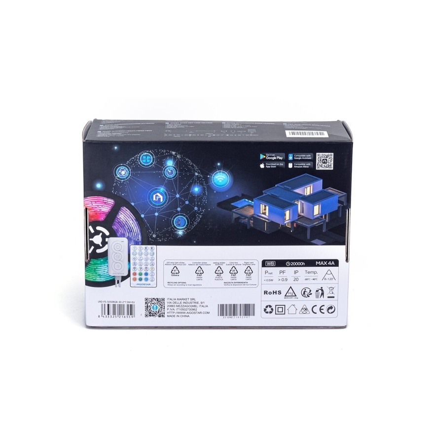 Aigostar - LED RGBW Zatemnitveni trak LED/48W/12V 2x7,5 m Wi-Fi