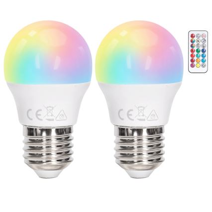 Aigostar - LED RGBW žarnica z možnostjo zatemnitve G45 E27/6W/230V 3000K + daljinski upravljalnik