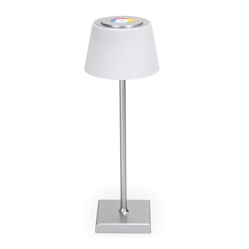 Aigostar - LED RGBW Zunanja zatemnitvena polnilna namizna svetilka LED/4W/5V 3600mAh bela/mat krom IP54