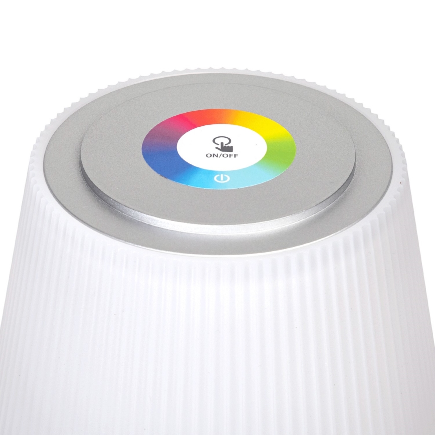 Aigostar - LED RGBW Zunanja zatemnitvena polnilna namizna svetilka LED/4W/5V 3600mAh bela/mat krom IP54