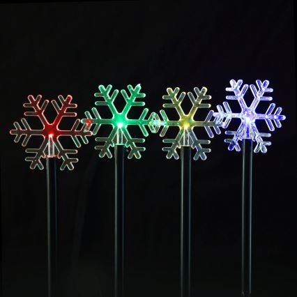 Aigostar - LED RGBY solarno božično svetilo 5xLED/1,2V/8 funkcij 1m IP65 800mAh snežinke