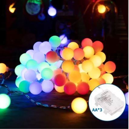 Aigostar - LED RGBY Zunanji božična veriga 25xLED/3xAA/8 funkcij 2,8 m IP44