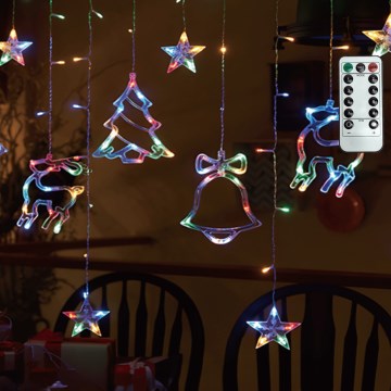 Aigostar - LED RGBY zunanji božični niz 120 LED/8 funkcij 3 x 0,6 m IP44 večbarven + daljinski upravljalnik