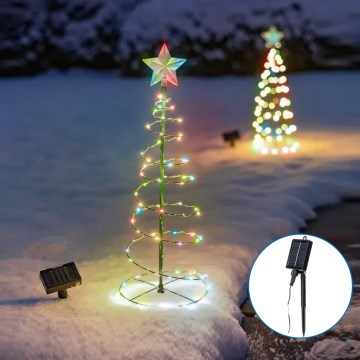 Aigostar - LED Solarna božična dekoracija LED/0,26W/3,7V 75cm IP65 multicolor