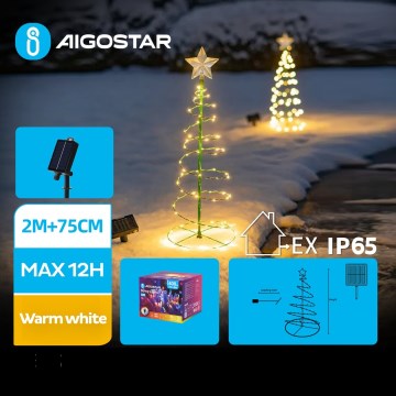 Aigostar - LED Solarna božična dekoracija LED/0,26W/3,7V 75cm IP65 topla bela