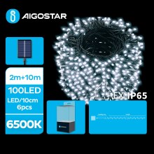 Aigostar - LED Solarna božična veriga 100xLED/8 funkcij 12m IP65 hladno bela