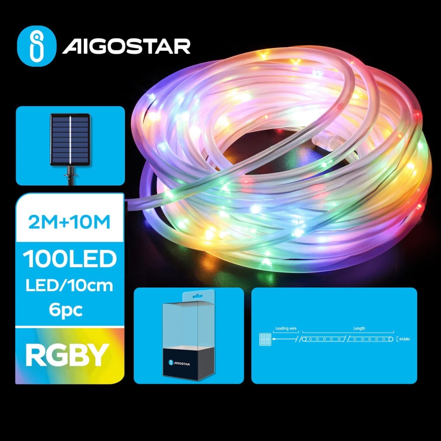 Aigostar - LED Solarna božična veriga 100xLED/8 funkcij 12m IP65 multicolor