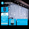Aigostar - LED Solarna božična veriga 100xLED/8 funkcij 8x0,4m IP65 hladno bela