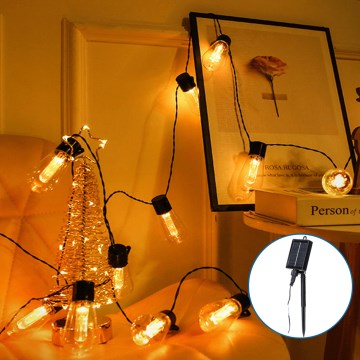 Aigostar - LED Solarna božična veriga 10xLED/6,5m IP65 topla bela