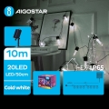 Aigostar - LED Solarna božična veriga 20xLED/8 funkcij 11,5m 1200 mAh IP65 hladno bela