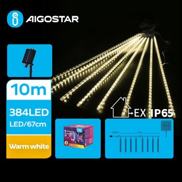 Aigostar - LED Solarna božična veriga 384xLED/13m IP65 topla bela
