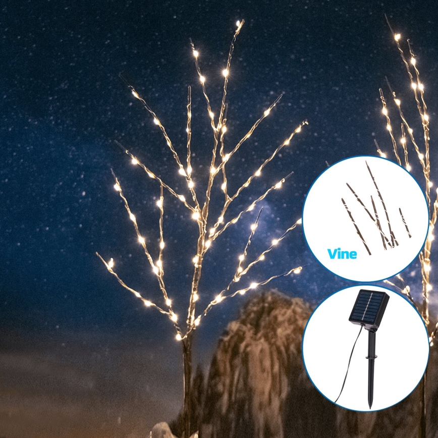 Aigostar - LED Solarna dekoracija 140xLED/3m IP65 topla bela trta