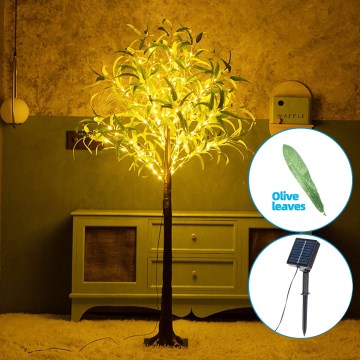 Aigostar - LED Solarna dekoracija 150xLED/3,2m IP65 topla bela oliva