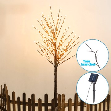 Aigostar - LED Solarna dekoracija 24xLED/2,6m IP65 topla bela drevo