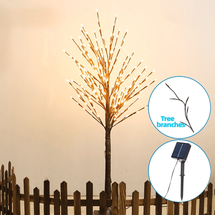Aigostar - LED Solarna dekoracija 24xLED/2,6m IP65 topla bela drevo