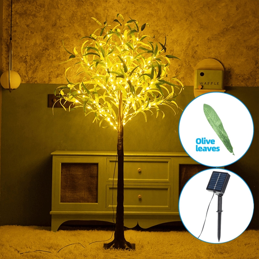 Aigostar - LED Solarna dekoracija 30xLED/2,6m IP65 topla bela oliva