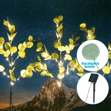Aigostar - LED Solarna dekoracija 60xLED/3,5m IP65 topla bela evkaliptos