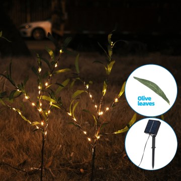 Aigostar - LED Solarna dekoracija 60xLED/3,5m IP65 topla bela oliva