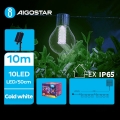 Aigostar - LED Solarna dekorativna veriga 10xLED/8 funkcij 10,5m IP65 hladno bela