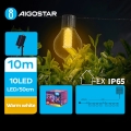 Aigostar - LED Solarna dekorativna veriga 10xLED/8 funkcij 10,5m IP65 topla bela