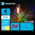 Aigostar - LED Solarna dekorativna veriga 10xLED/8 funkcij 5,5m IP65 multicolor