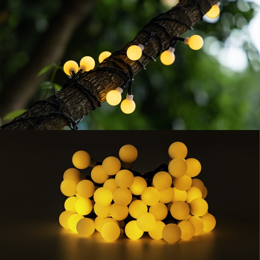 Aigostar - LED Solarna dekorativna veriga 50xLED/8 funkcij 12m IP65 800 mAh topla bela