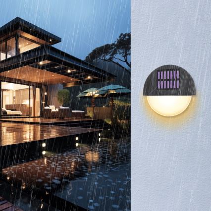 Aigostar - LED Solarna stenska svetilka LED/1W/1,2V črna 200 mAh 2700K IP44