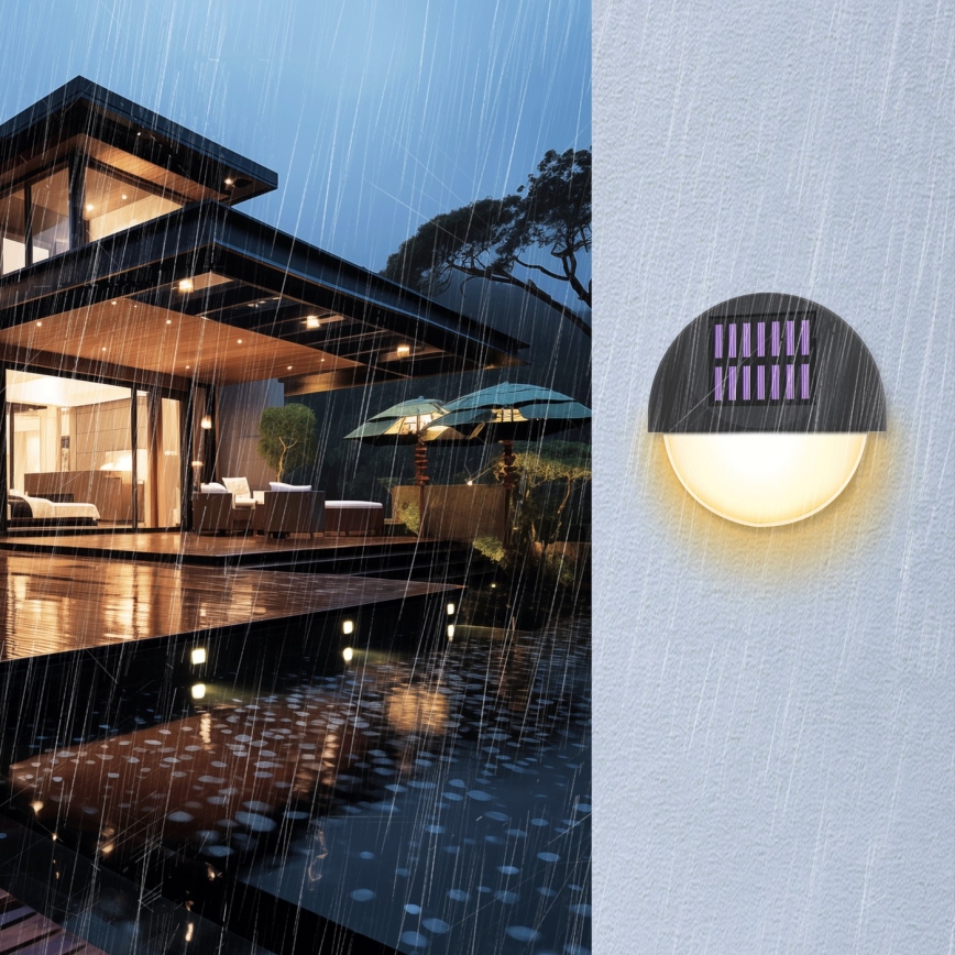 Aigostar - LED Solarna stenska svetilka LED/1W/1,2V črna 200 mAh 2700K IP44