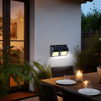 Aigostar - LED Solarna stenska svetilka s senzorjem LED/20W/5,5V 6500K IP65