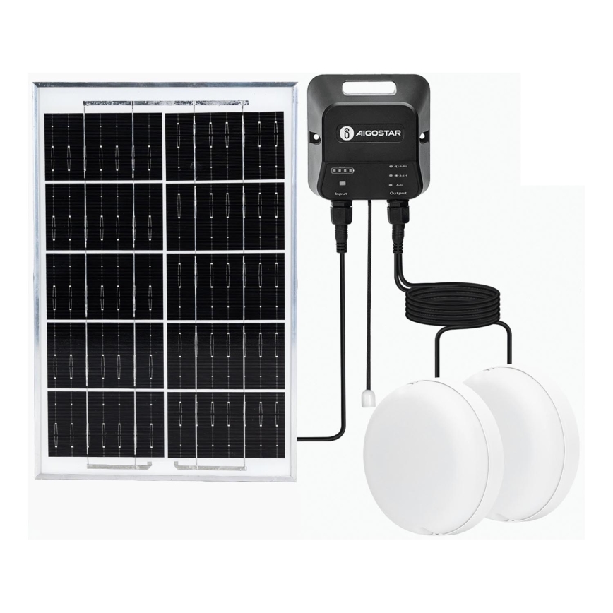 Aigostar - LED Solarna svetilka 2xLED/35W/12V 6000 mAh 6500K pr. 16,8 cm + Daljinski upravljalnik