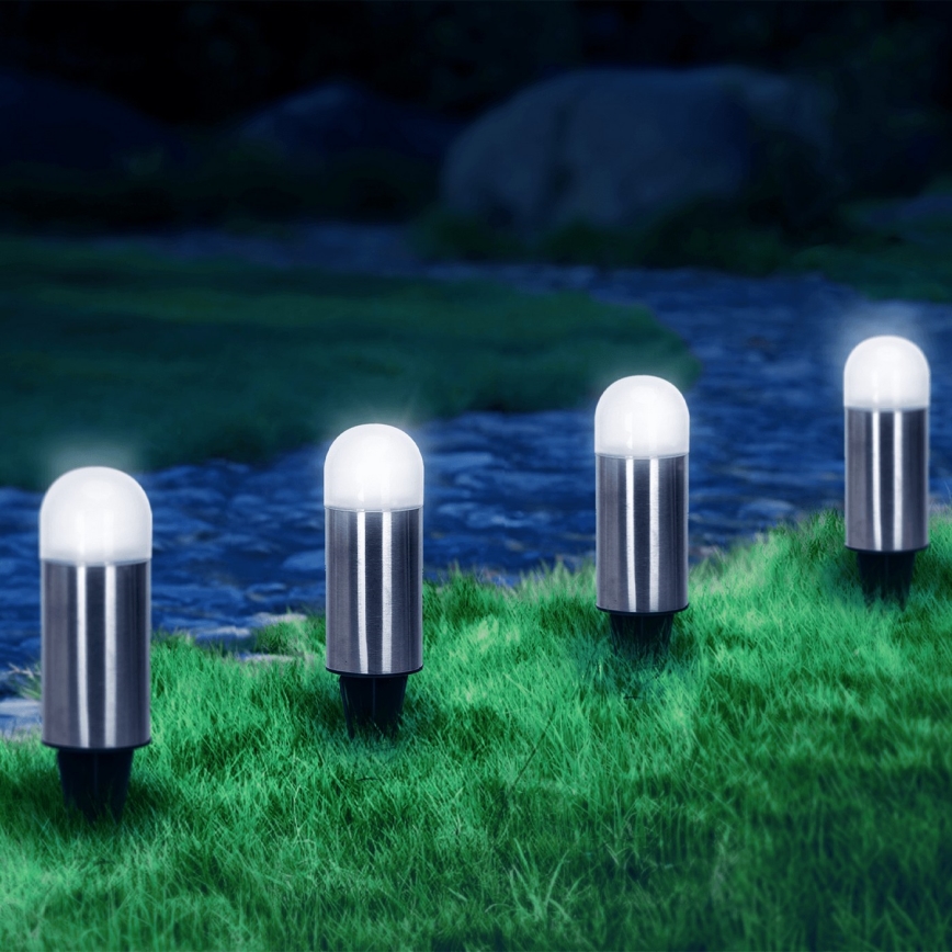 Aigostar - LED Solarna svetilka LED/0,006W/1,2V 20cm mat krom 40 mAh 6500K IP44