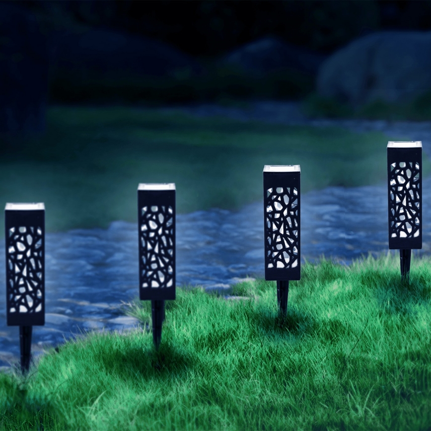 Aigostar - LED Solarna svetilka LED/0,006W/1,2V 28,5cm črna 100 mAh 6500K  IP44