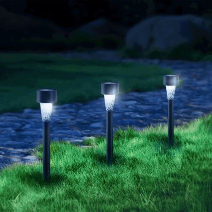Aigostar - LED Solarna svetilka LED/0,006W/1,2V 40 mAh 29,5 cm črna 6500K IP44