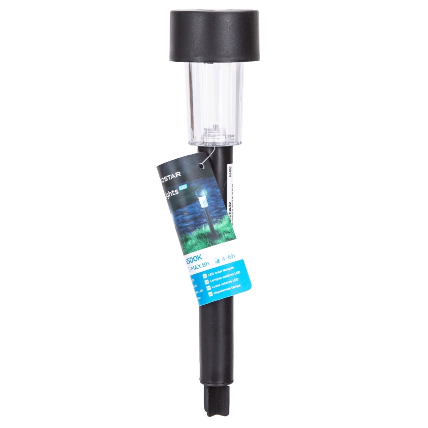Aigostar - LED Solarna svetilka s senzorjem mraka LED/0,006W/1,2V 40 mAh 29,5 cm črna 6500K IP44