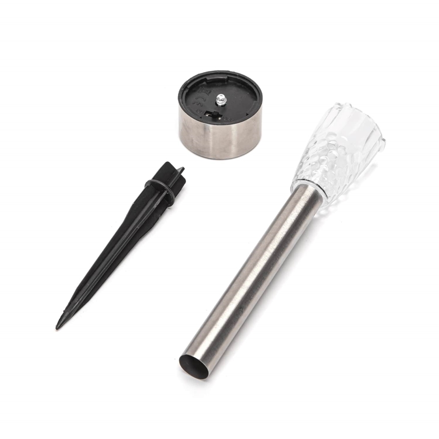 Aigostar - LED Solarna svetilka LED/0,006W/1,2V 40 mAh 29,7 cm mat krom 6500K IP44