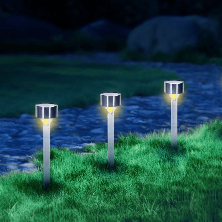 Aigostar - LED Solarna svetilka LED/0,006W/1,2V 32cm mat krom 200 mAh 2700K IP44
