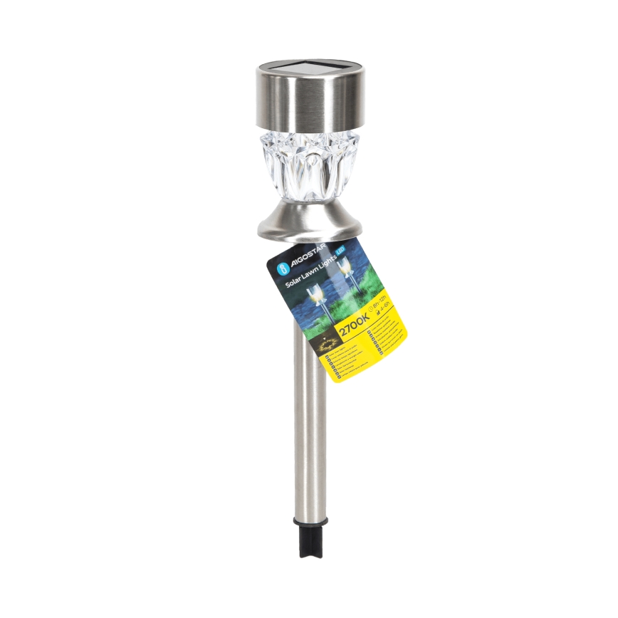 Aigostar - LED Solarna svetilka LED/0,006W/1,2V 35,5cm mat krom 2700K IP44 100 mAh