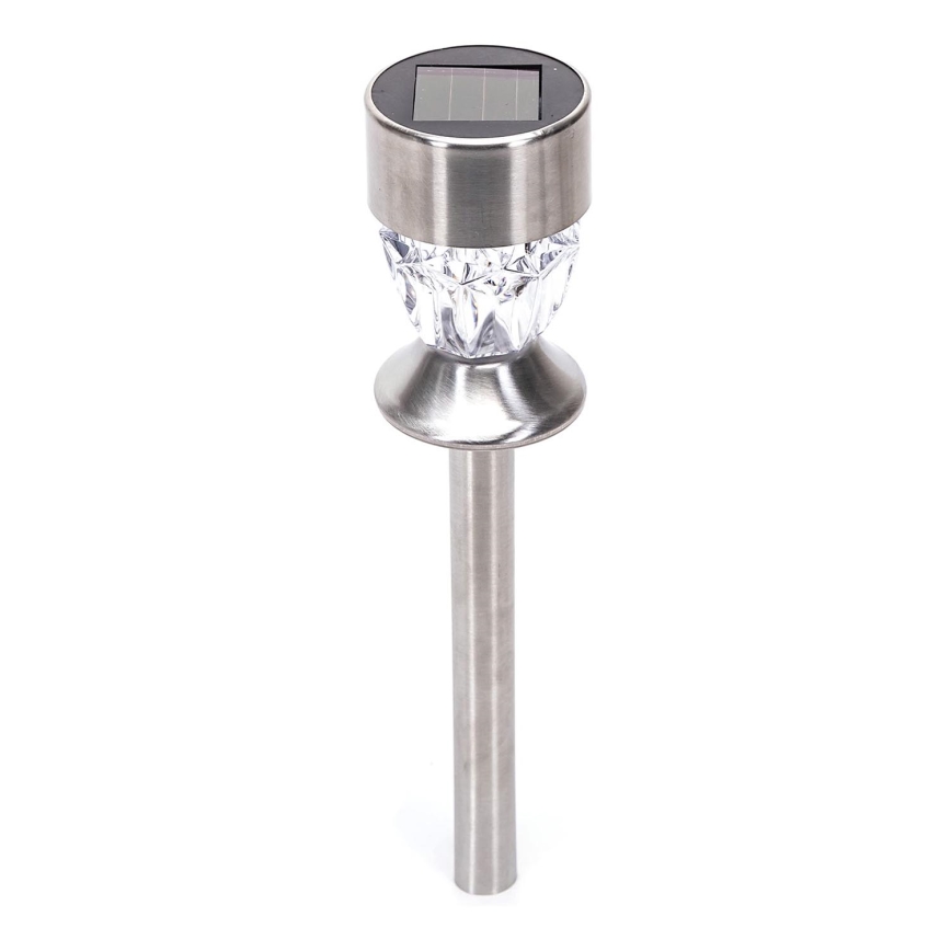 Aigostar - LED Solarna svetilka LED/0,006W/1,2V 35,5cm mat krom 2700K IP44 100 mAh