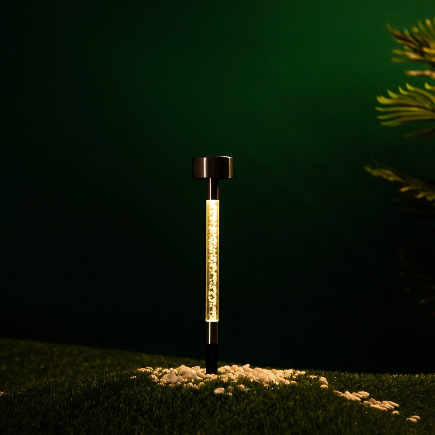 Aigostar - LED Solarna svetilka LED/0,006W/1,2V 36,7cm mat krom 2700K 40 mAh IP44